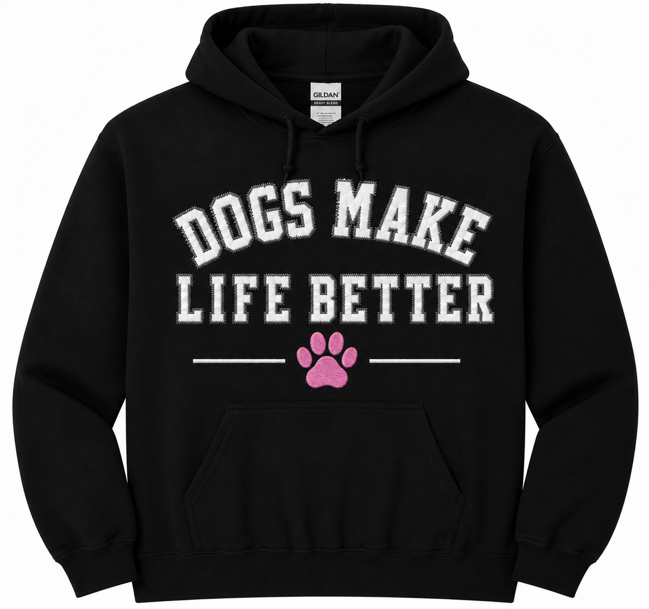 Dogs Make Life Better Applique Embroidered Hoodie , Dog Lover Sweatshirt ,Dog Mom Dog dad