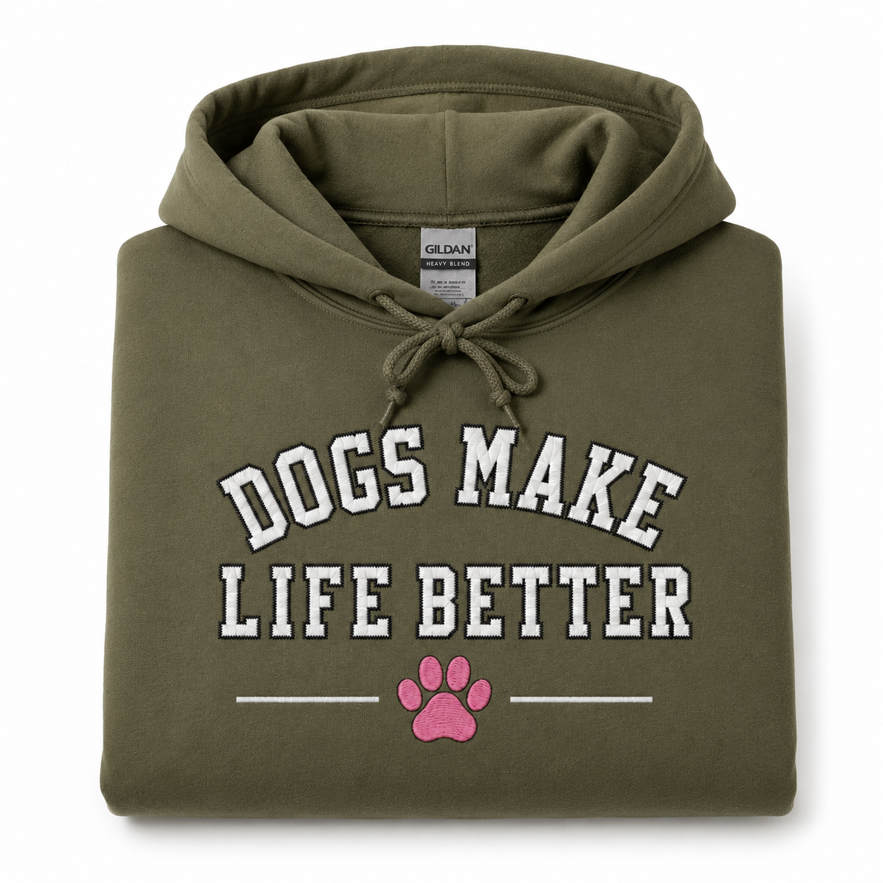 Dogs Make Life Better Applique Embroidered Hoodie , Dog Lover Sweatshirt ,Dog Mom Dog dad