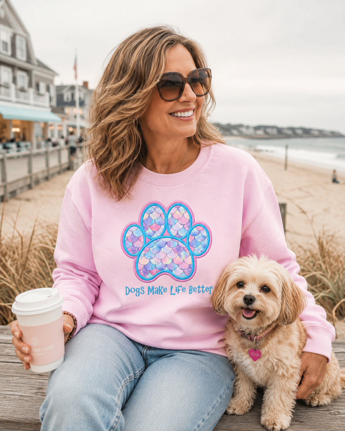Mermaid Paw Dogs Make Life Better Crewneck Crazy Petpeople