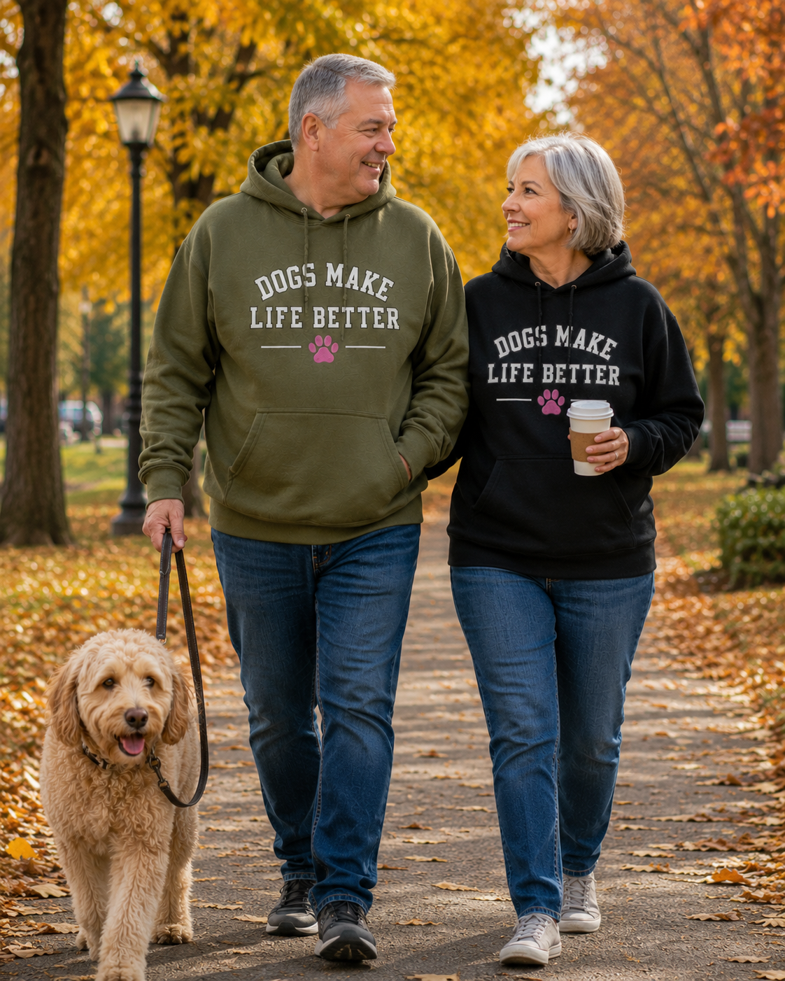 Dogs Make Life Better Applique Embroidered Hoodie , Dog Lover Sweatshirt ,Dog Mom Dog dad
