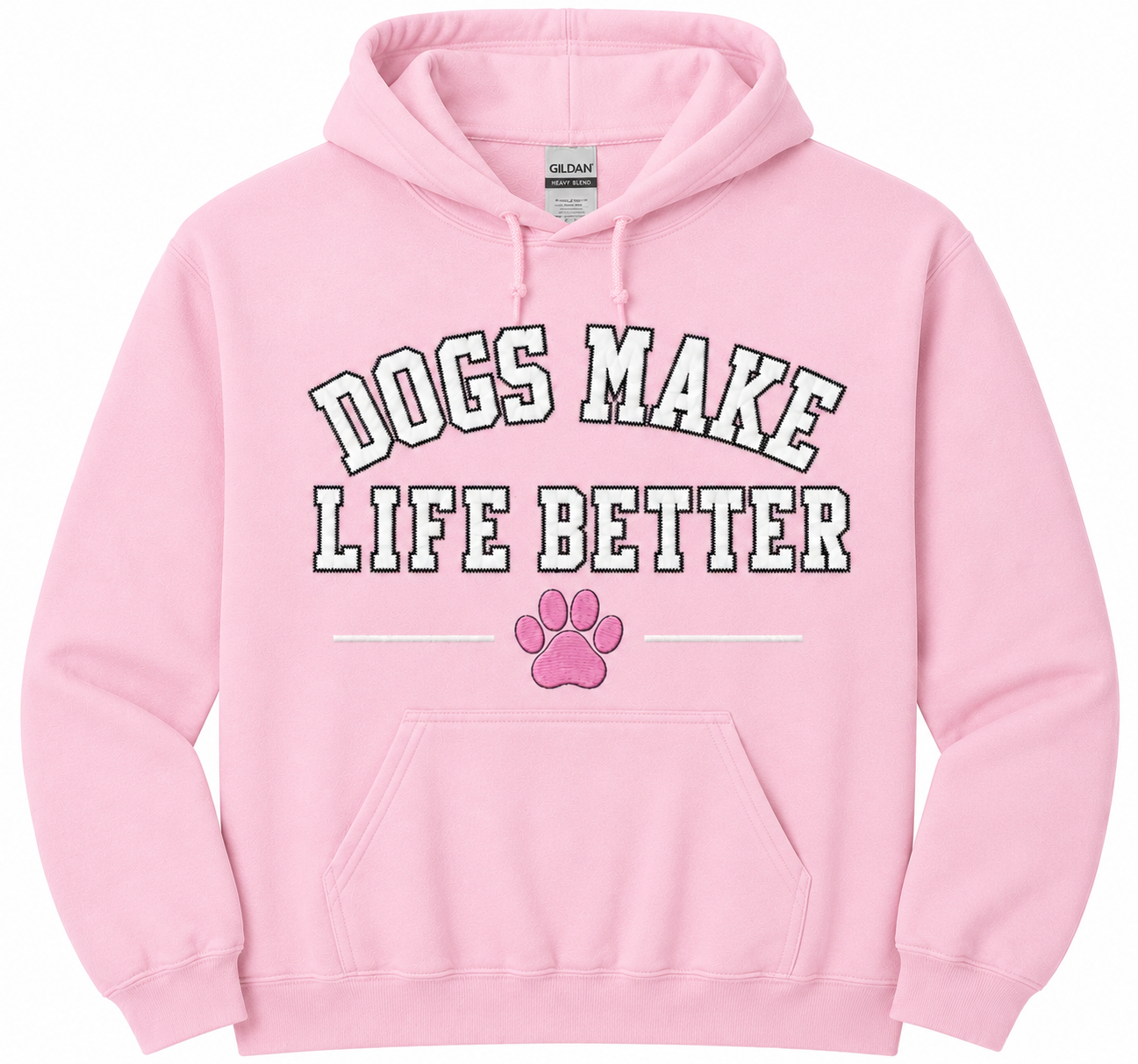 Dogs Make Life Better Applique Embroidered Hoodie , Dog Lover Sweatshirt ,Dog Mom Dog dad