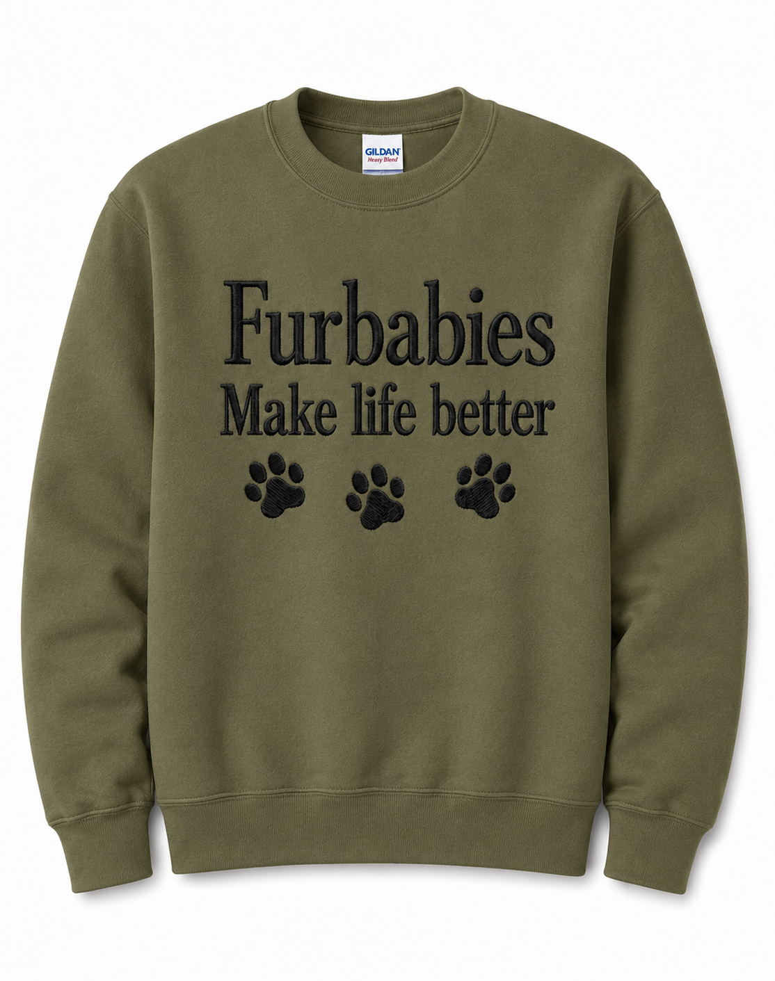 Furbabies Embroidered Crewneck Sweatshirt- Furbabies Make Life Better