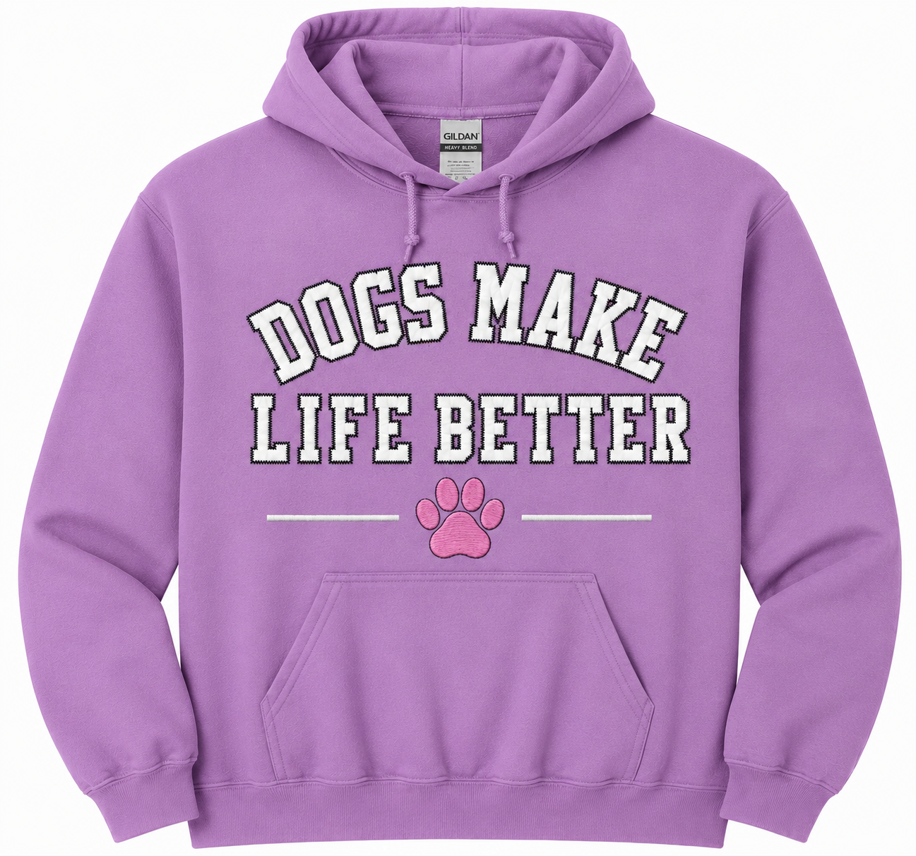 Dogs Make Life Better Applique Embroidered Hoodie , Dog Lover Sweatshirt ,Dog Mom Dog dad