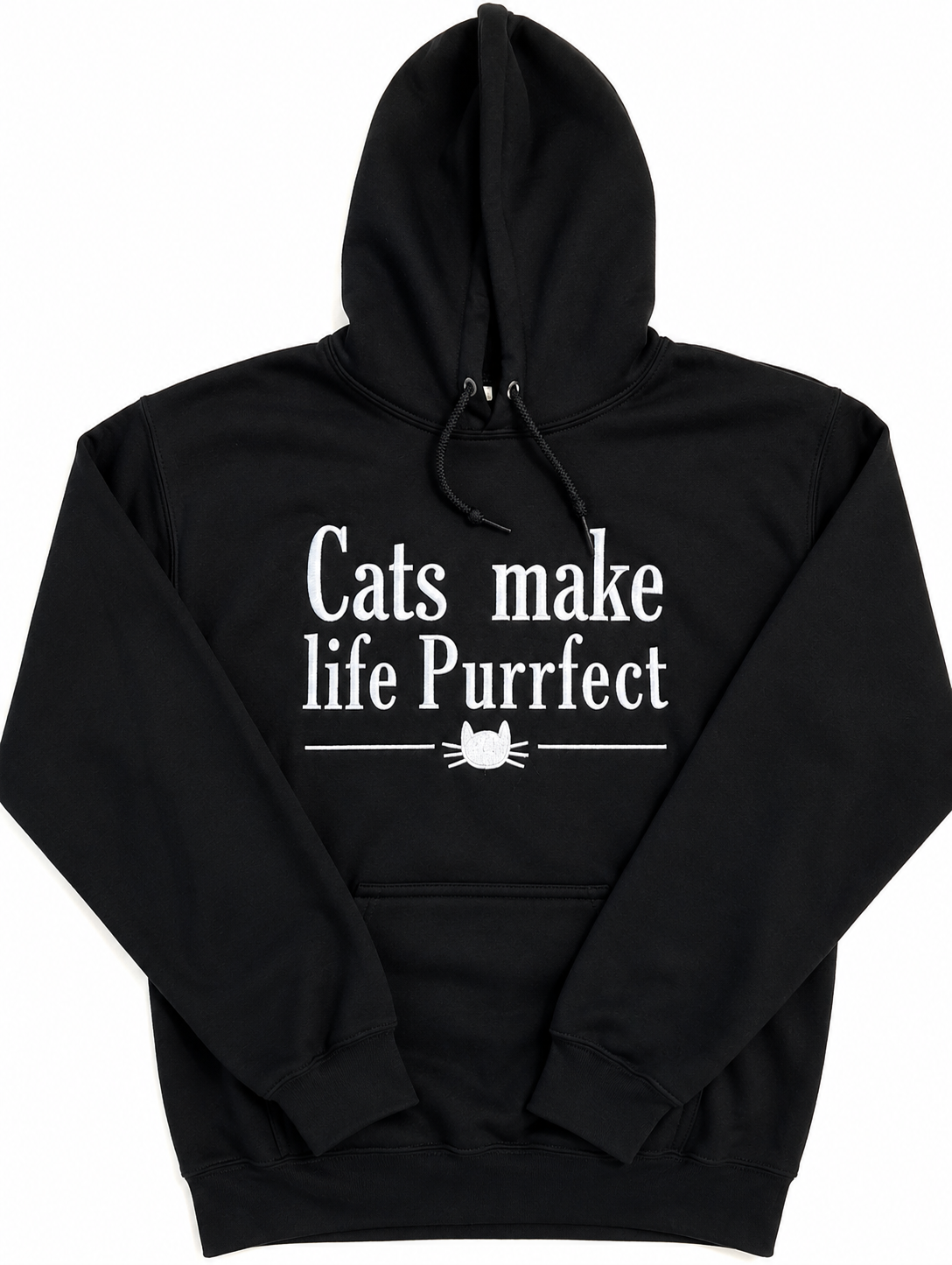 Cats Make Life Purrfect Embroidered Hoodie