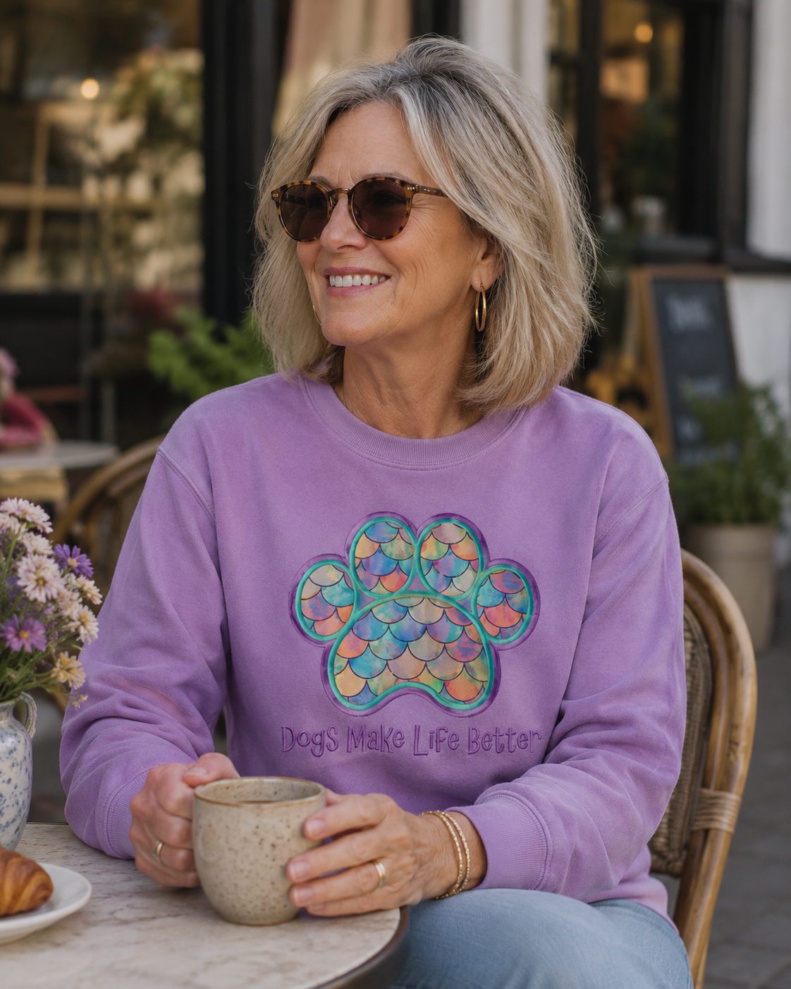 Mermaid Paw Dogs Make Life Better Crewneck Crazy Petpeople
