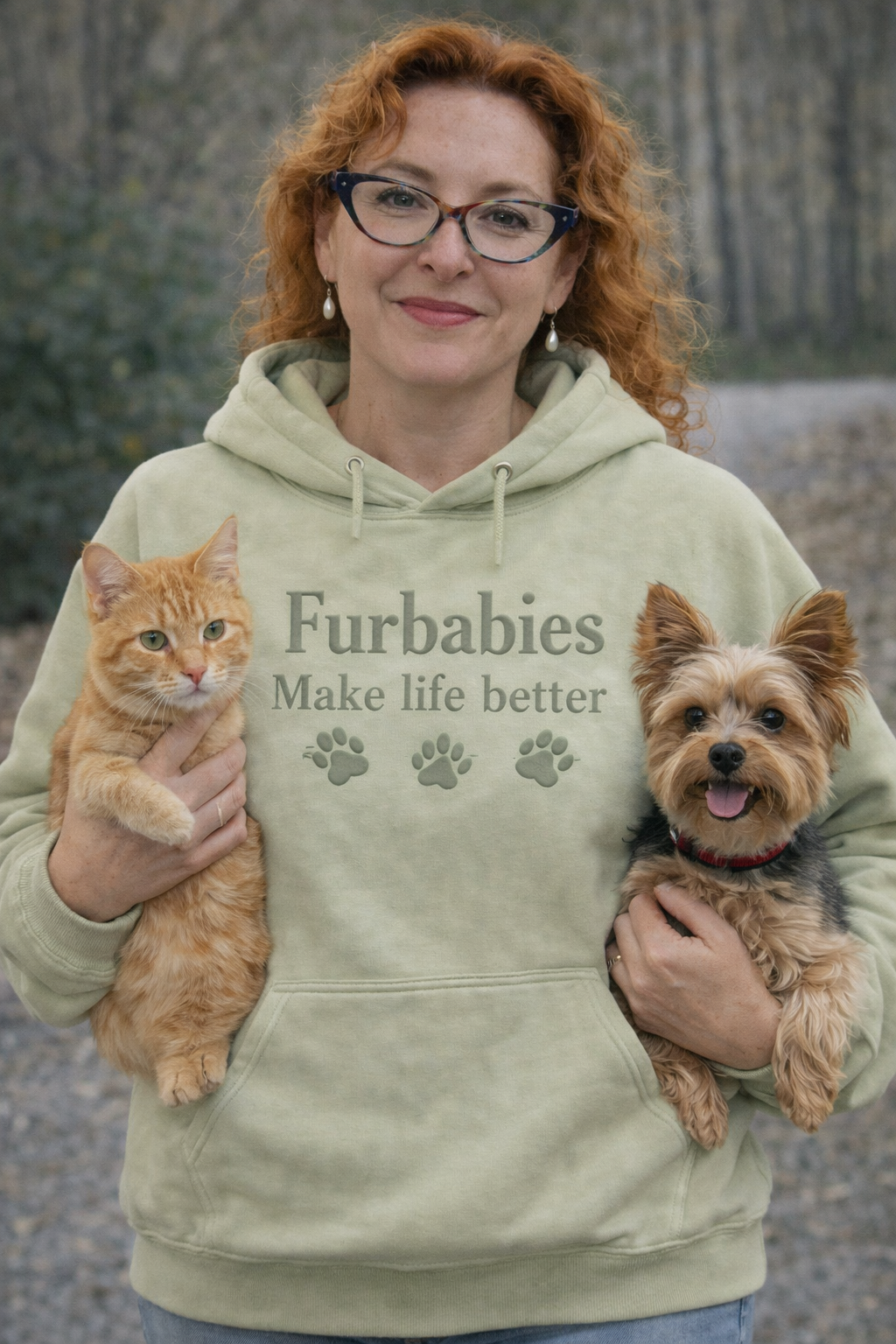 Furbabies Embroidered Hoodie- Furbabies Make Life Better