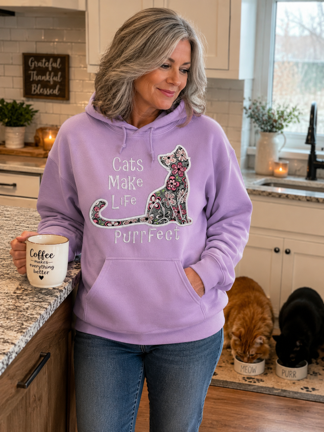 Cats Make Life Purrfect Hoodie Cat Lover hoodie sweatshirt