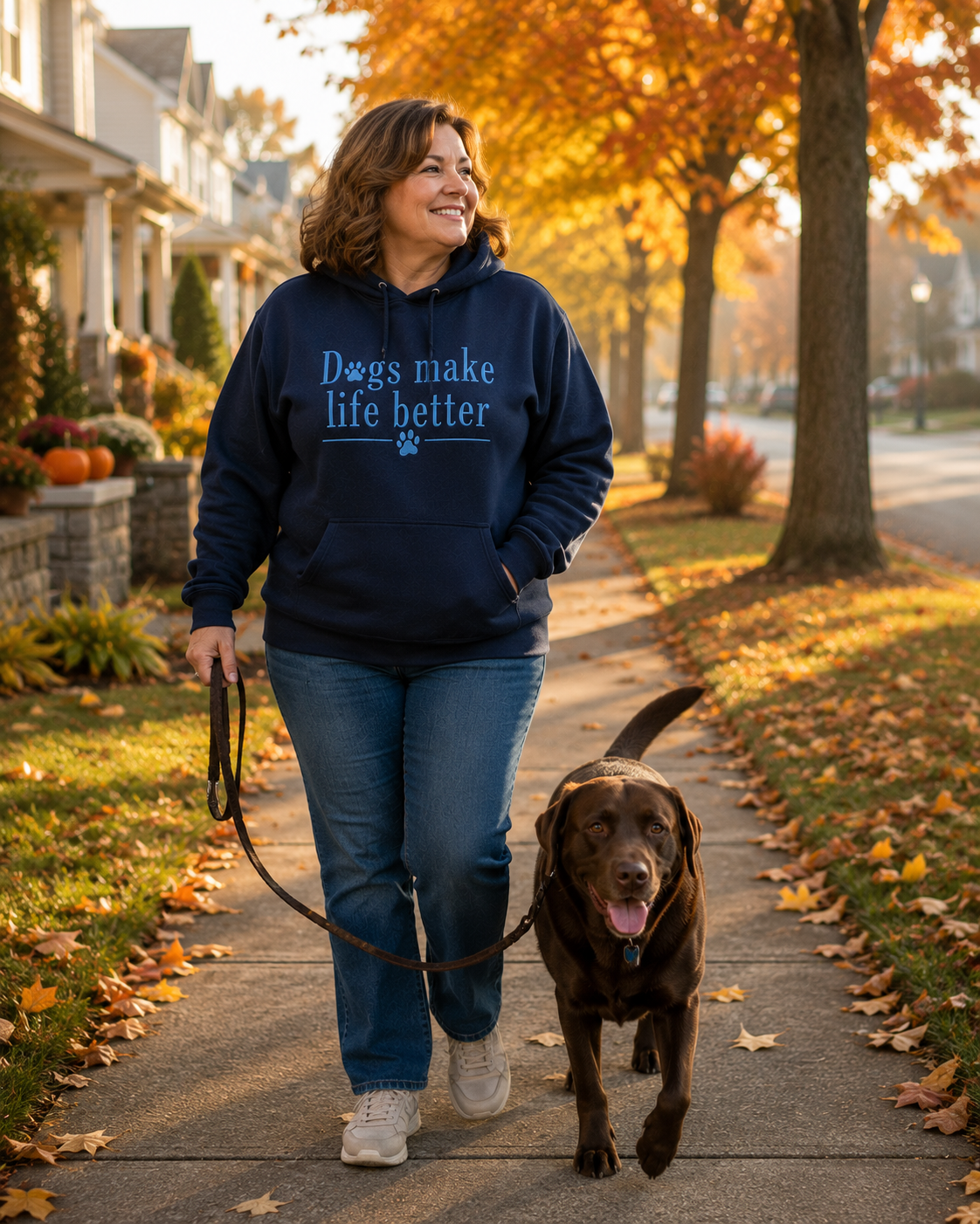 Dogs Make Life Better Embroidered Hoodie