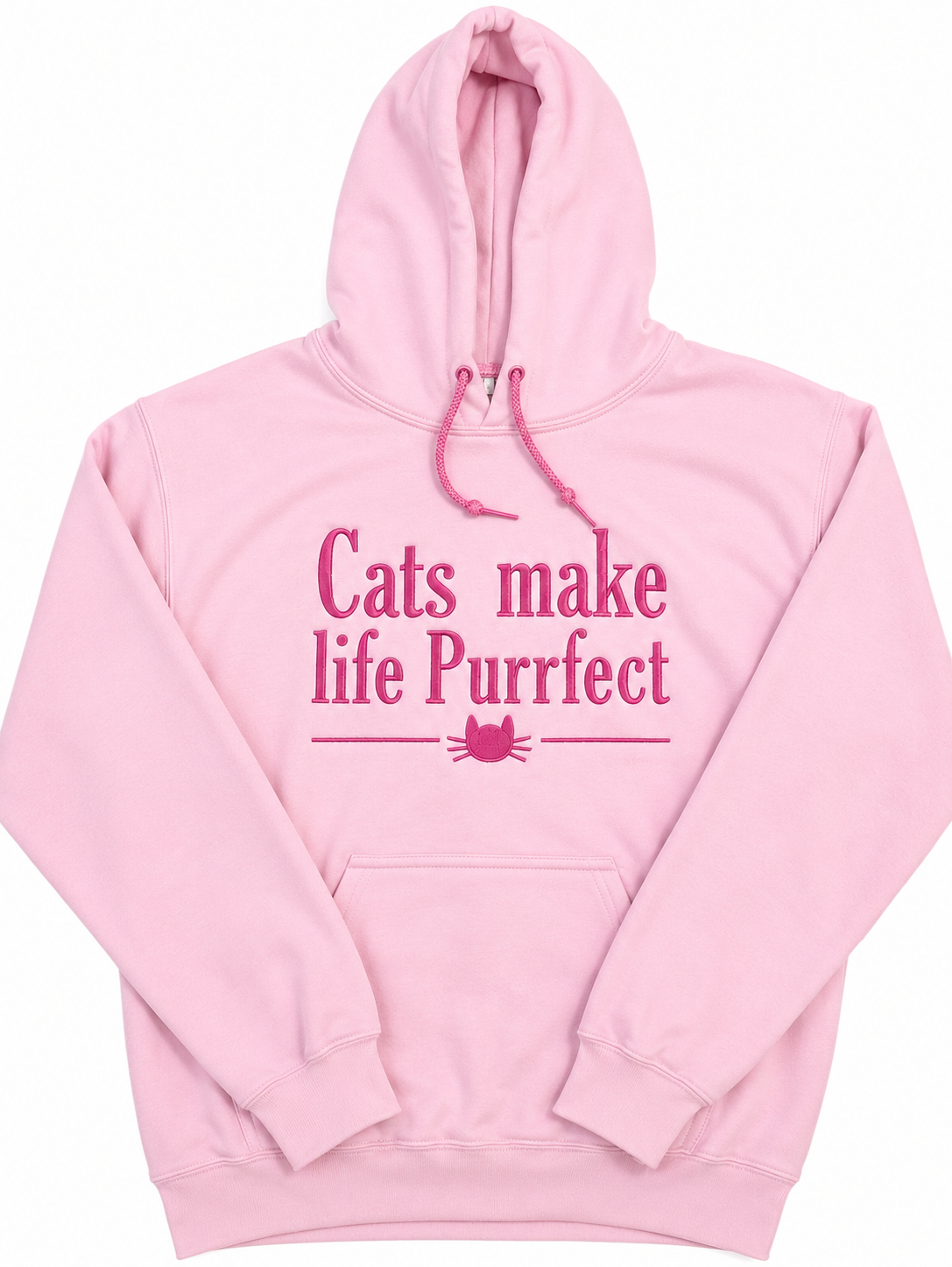 Cats Make Life Purrfect Embroidered Hoodie