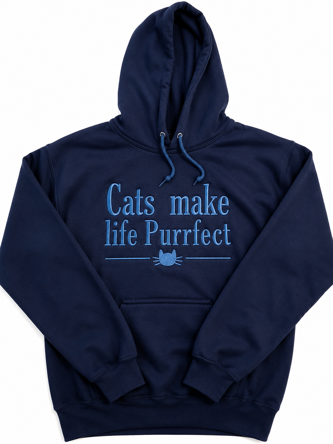 Cats Make Life Purrfect Embroidered Hoodie
