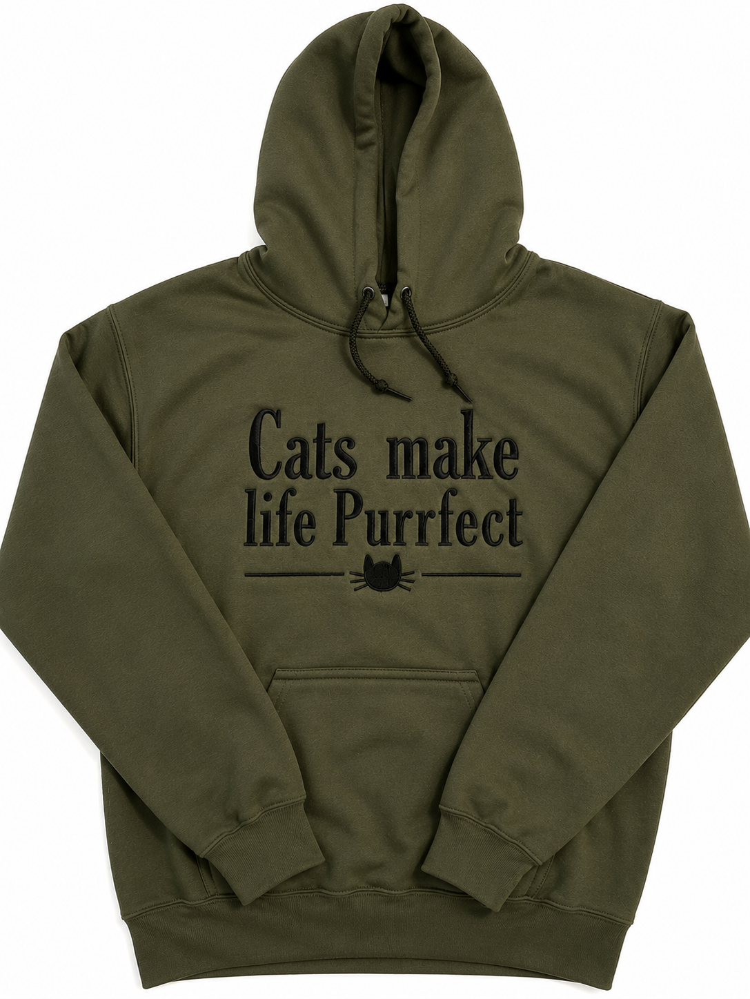 Cats Make Life Purrfect Embroidered Hoodie
