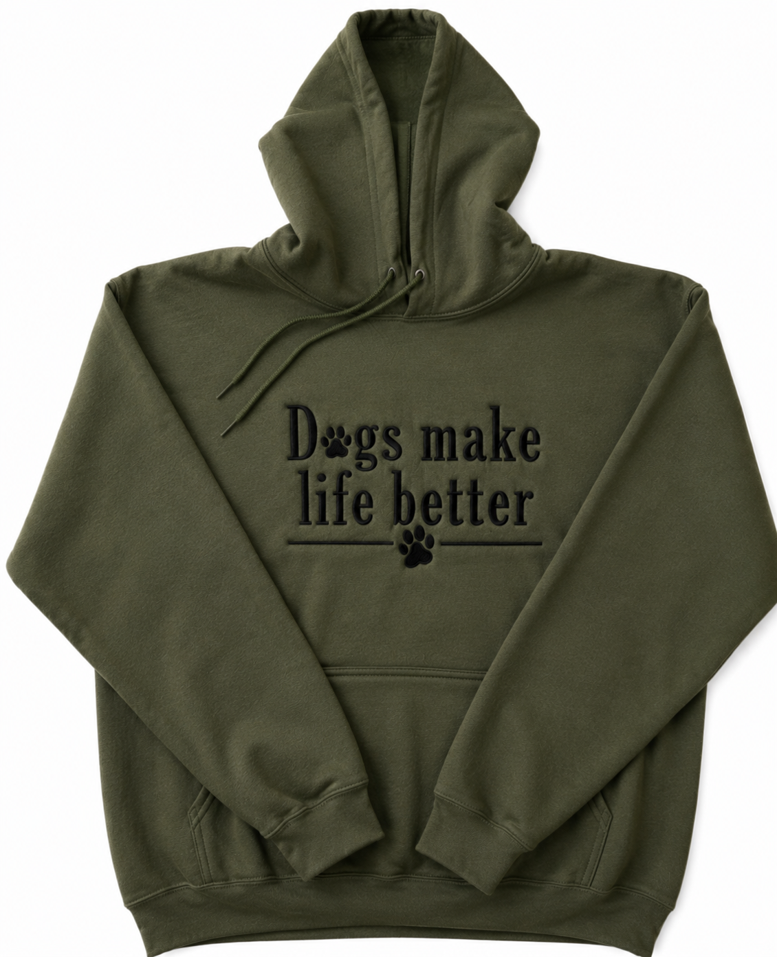 Dogs Make Life Better Embroidered Hoodie