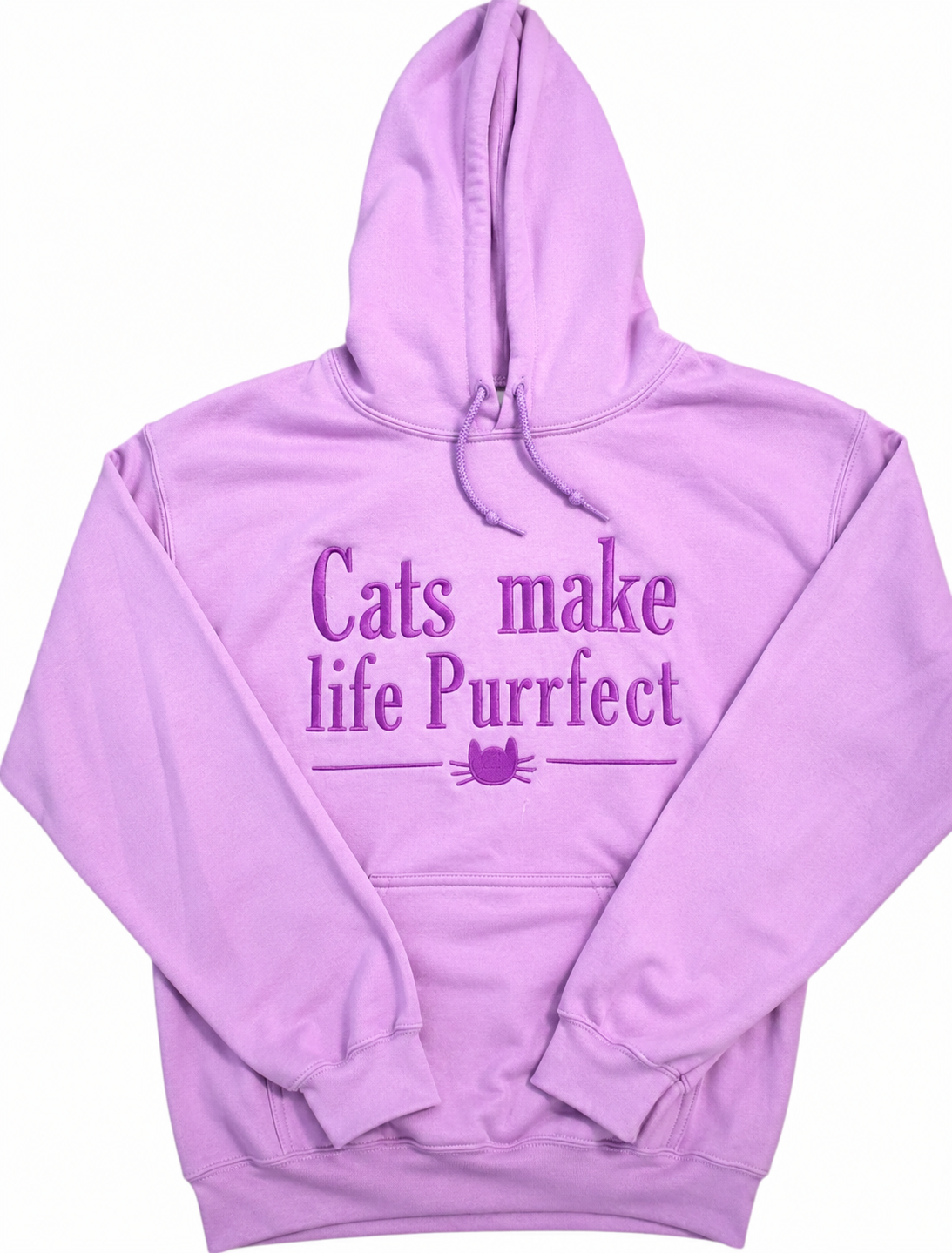 Cats Make Life Purrfect Embroidered Hoodie