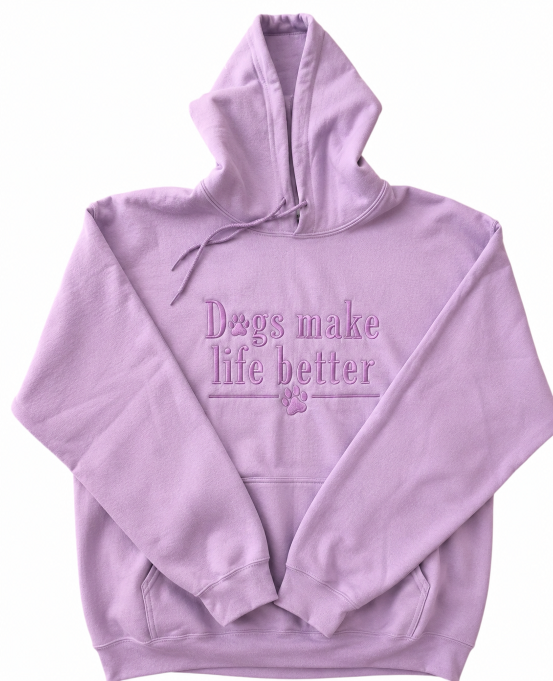 Dogs Make Life Better Embroidered Hoodie